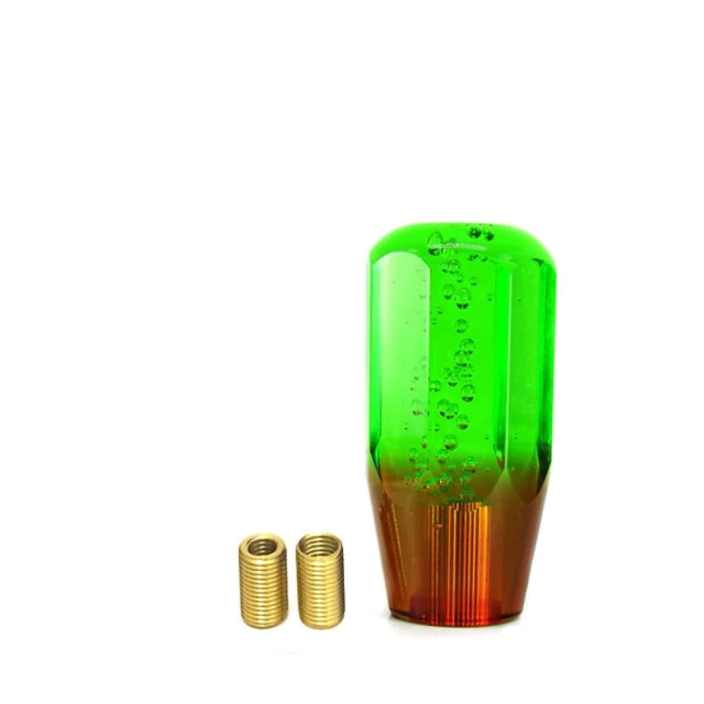 JDM bubble gear shift knob in 10cm length with green and brown color.