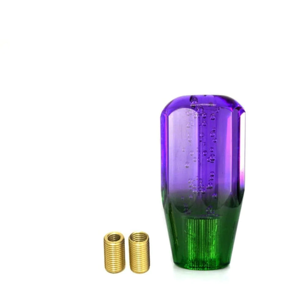 JDM bubble gear shift knob in 10cm length with purple and green color.