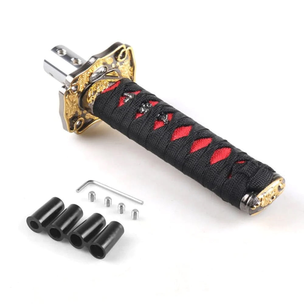 Katana Samurai Sword Shift Knob in 15cm length with black/red handle.
