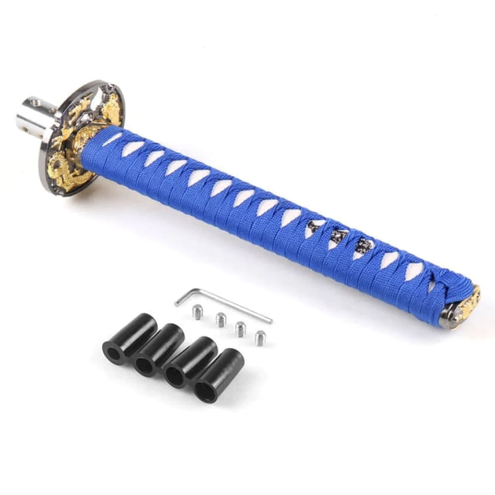 Katana Samurai Sword Shift Knob in 26cm length with blue/white handle.