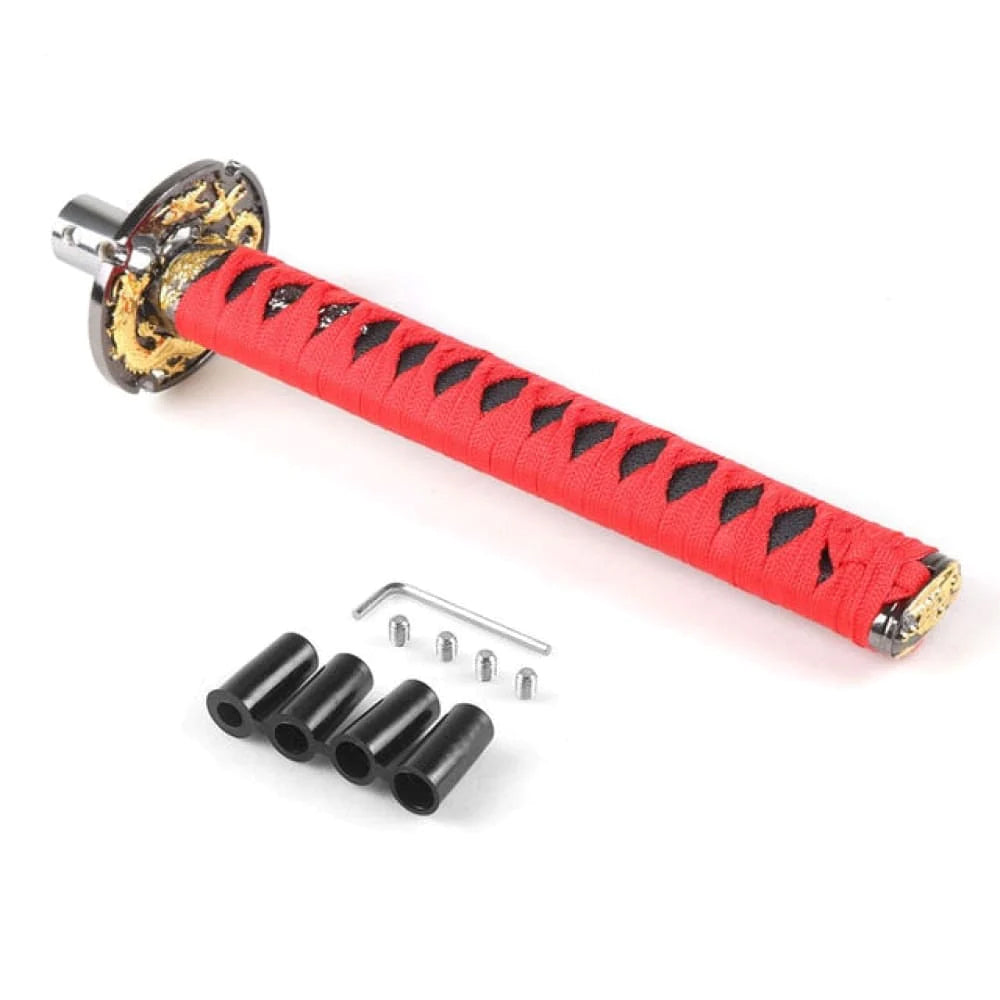 Katana Samurai Sword Shift Knob in 26cm length with red/black handle.