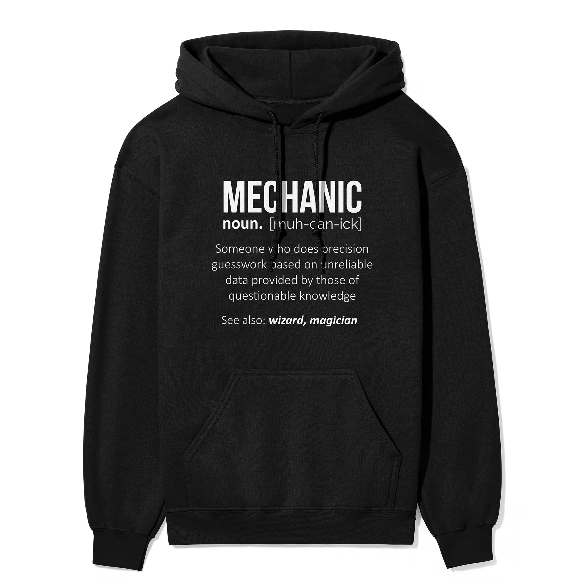 Mechanic Wizard Magician Car Hoodie in black.