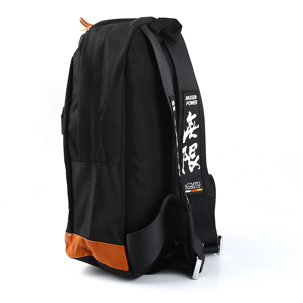 Mugen Bride Backpack with black racing harness straps. 