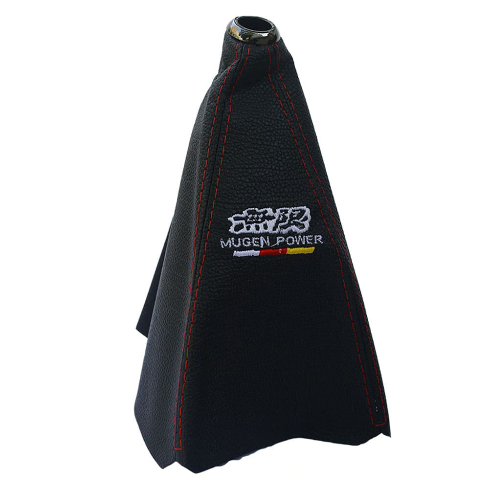 Mugen power leather gear shift boot cover in black.