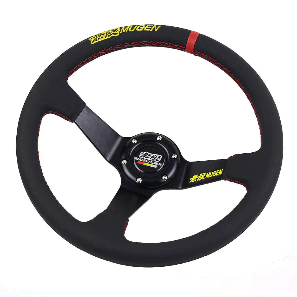 Mugen Power Leather Steering Wheel 14 inch.