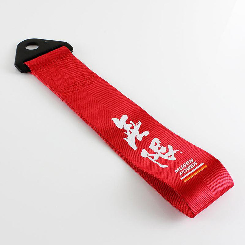 Mugen Power Tow Strap in red.