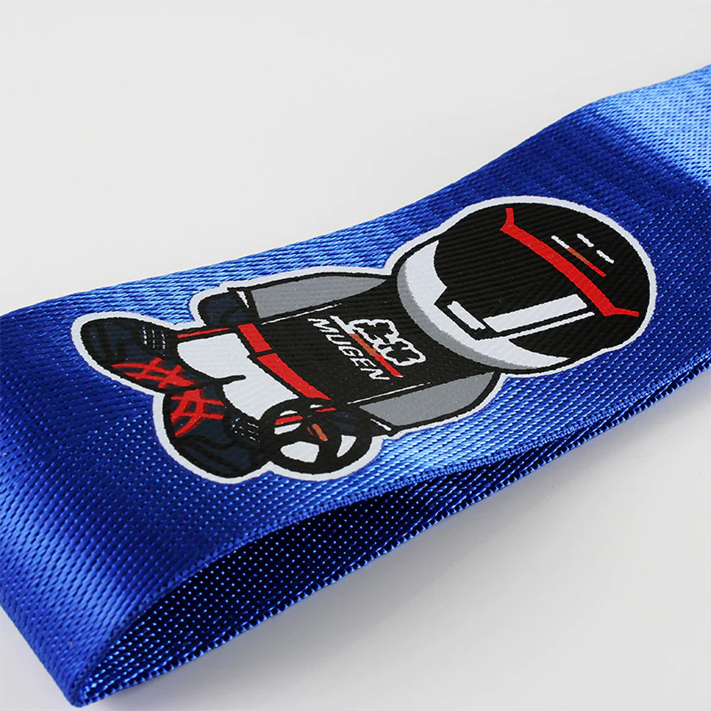 Mugen Power Tow Strap V2 in blue.