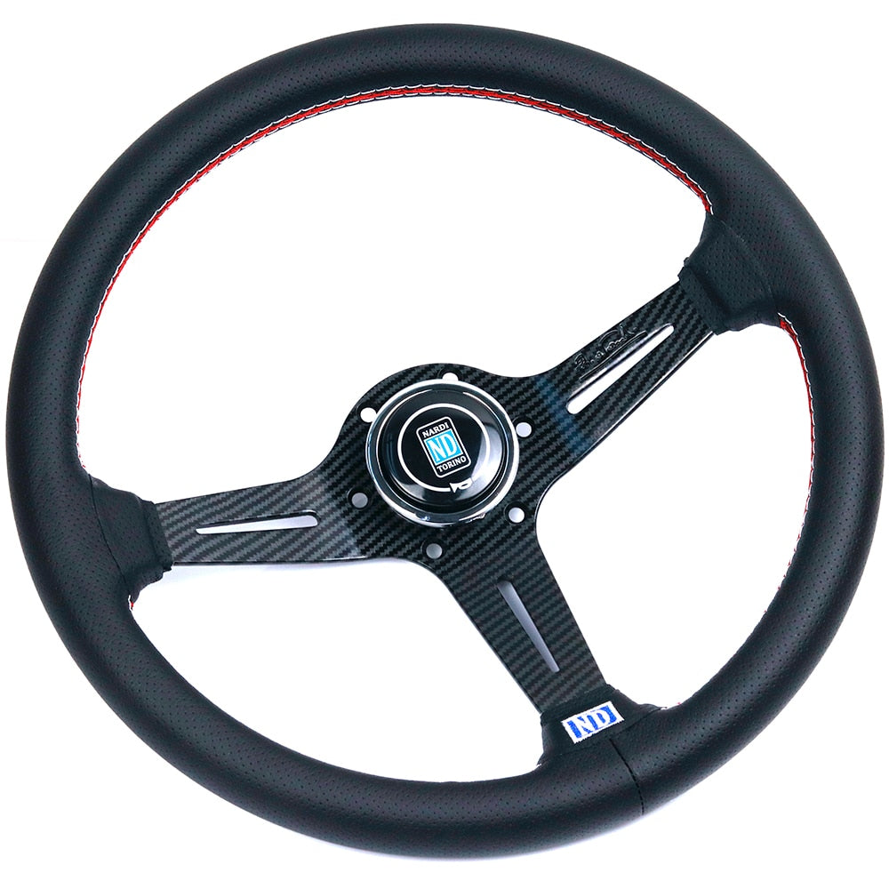 ND carbon fiber leather steering wheel 14 inch.