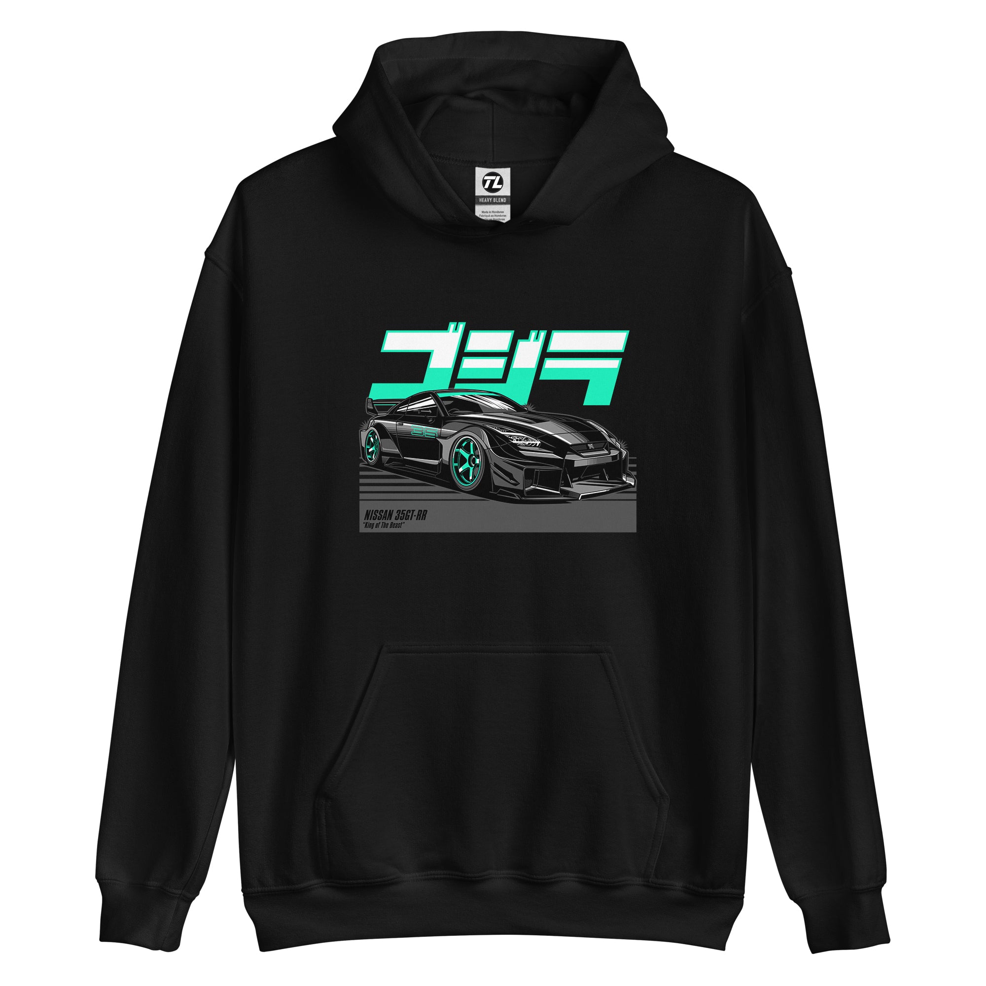 Nissan 35GT-RR Car Hoodie in black.