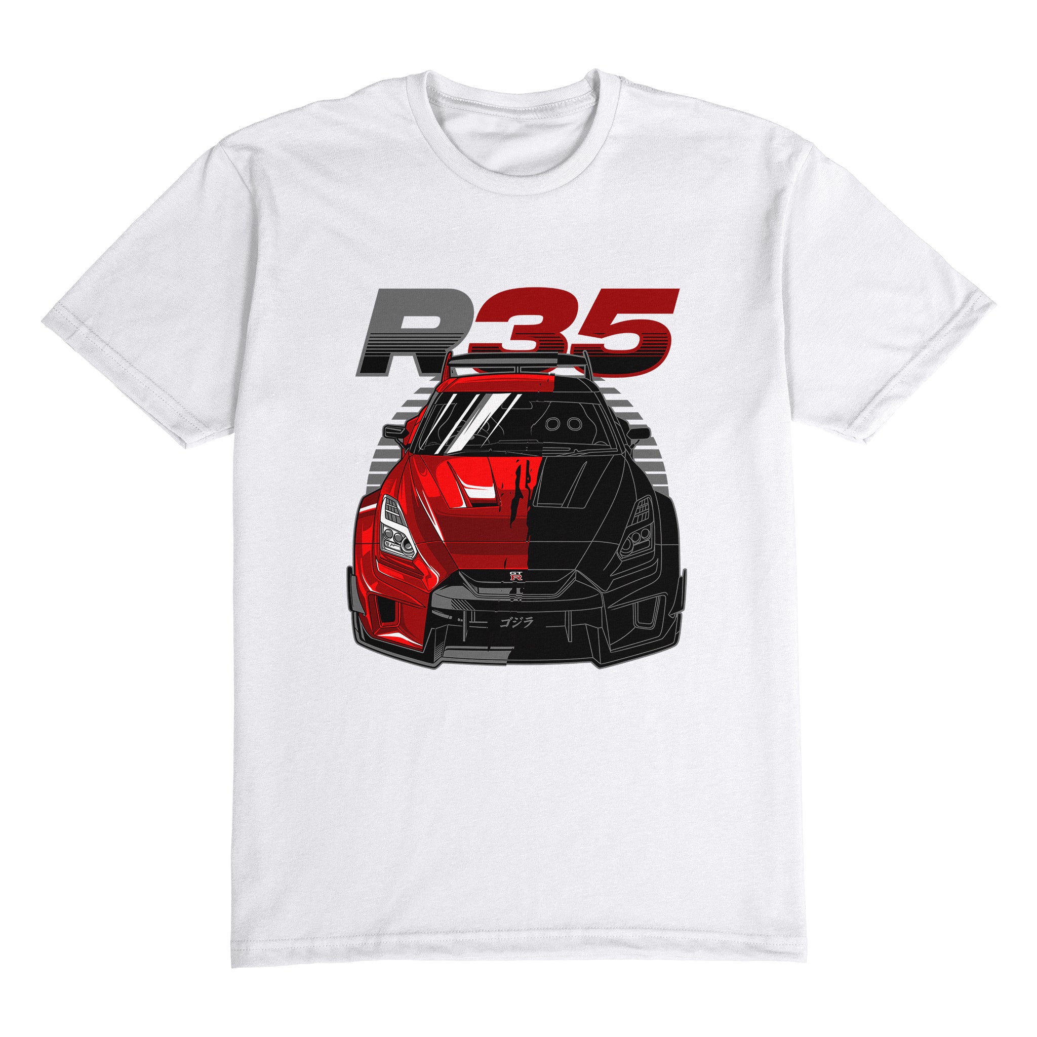 Nissan Skyline GTR R35 Liberty Walk Car T-Shirt in White.