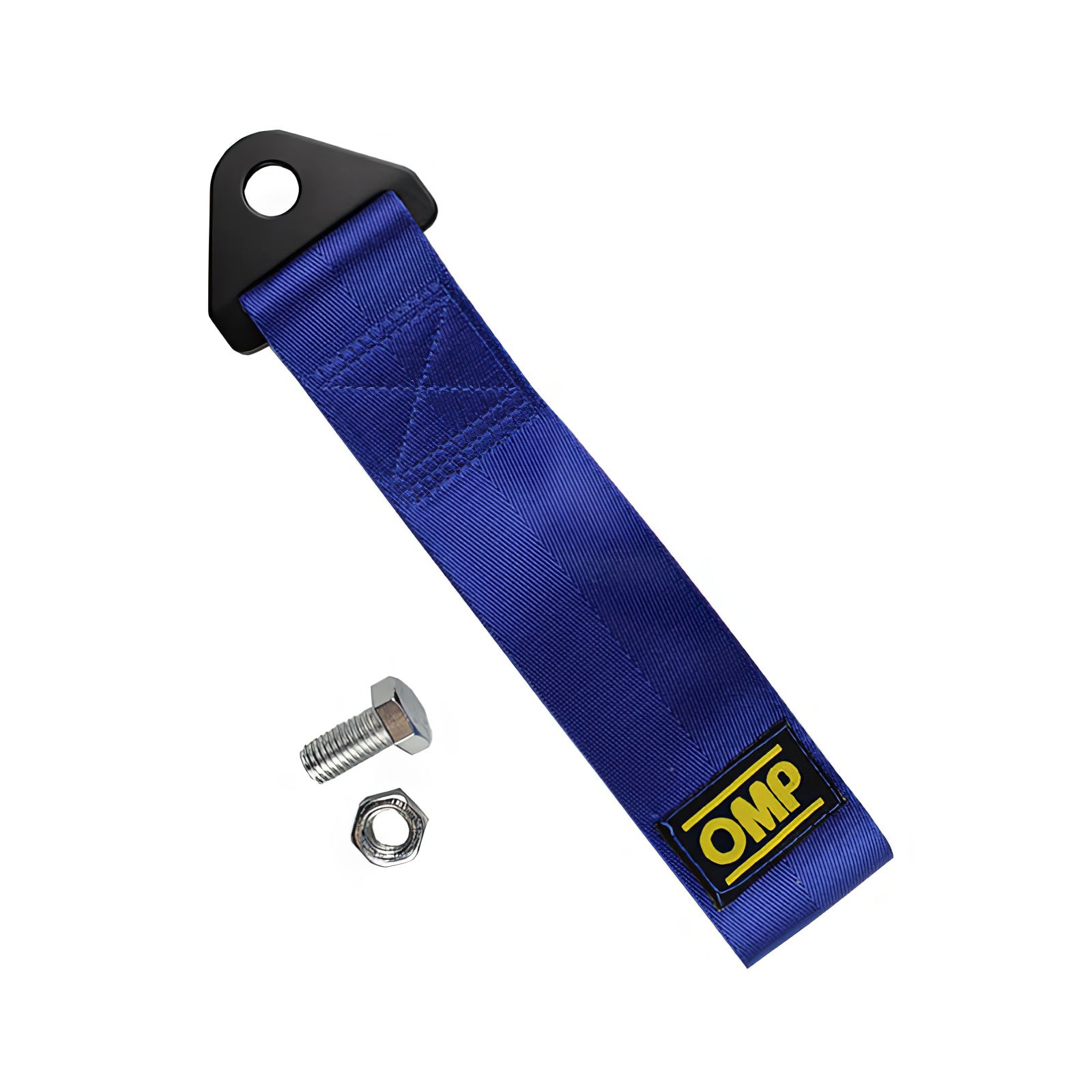 OMP racing JDM tow strap in blue.