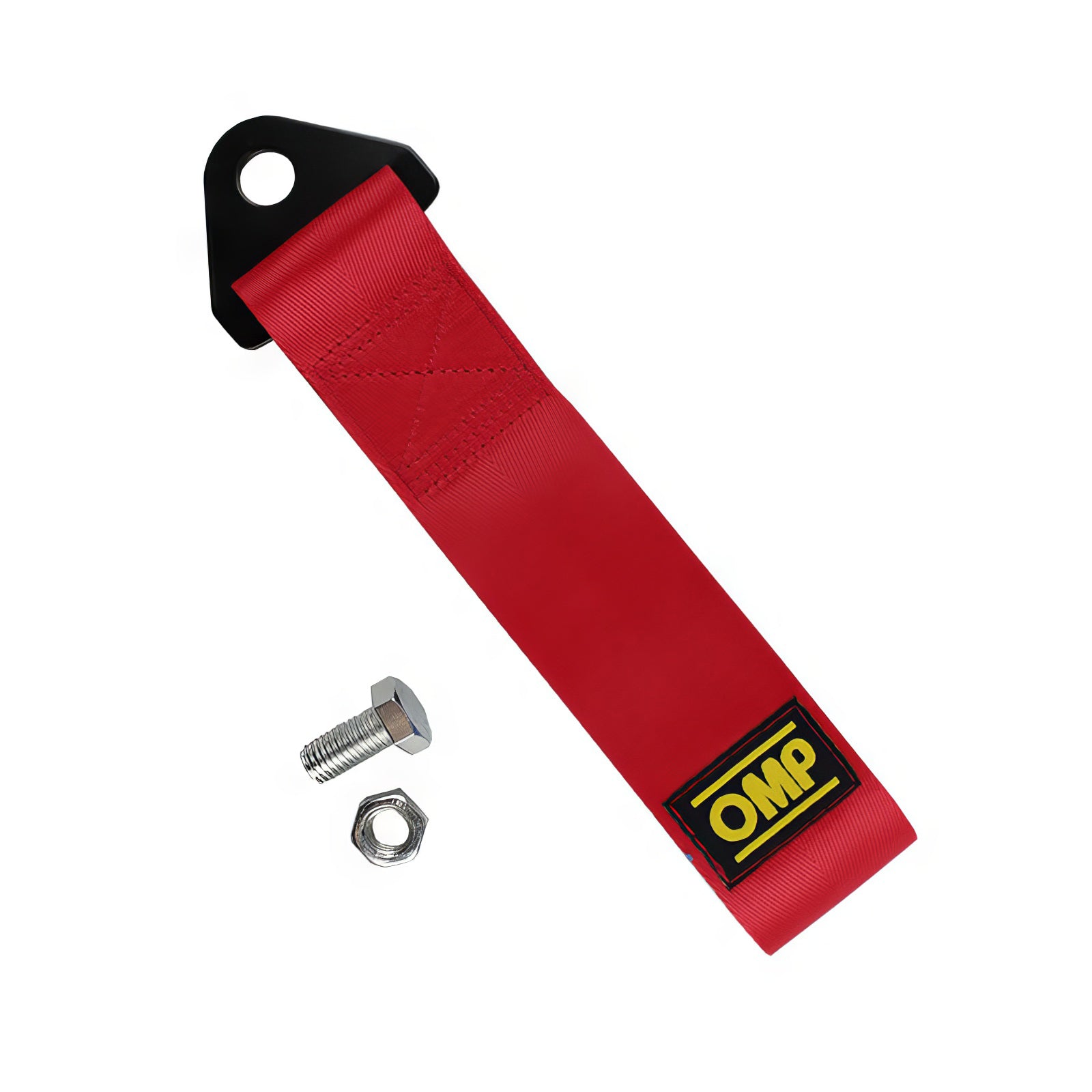 OMP racing JDM tow strap in red.