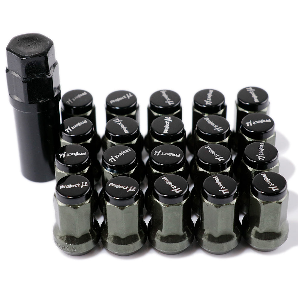 Project MU Racing Lug Nuts 33mm in black. #color_black