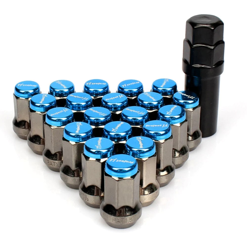 Project MU Racing Lug Nuts 33mm in blue. #color_blue