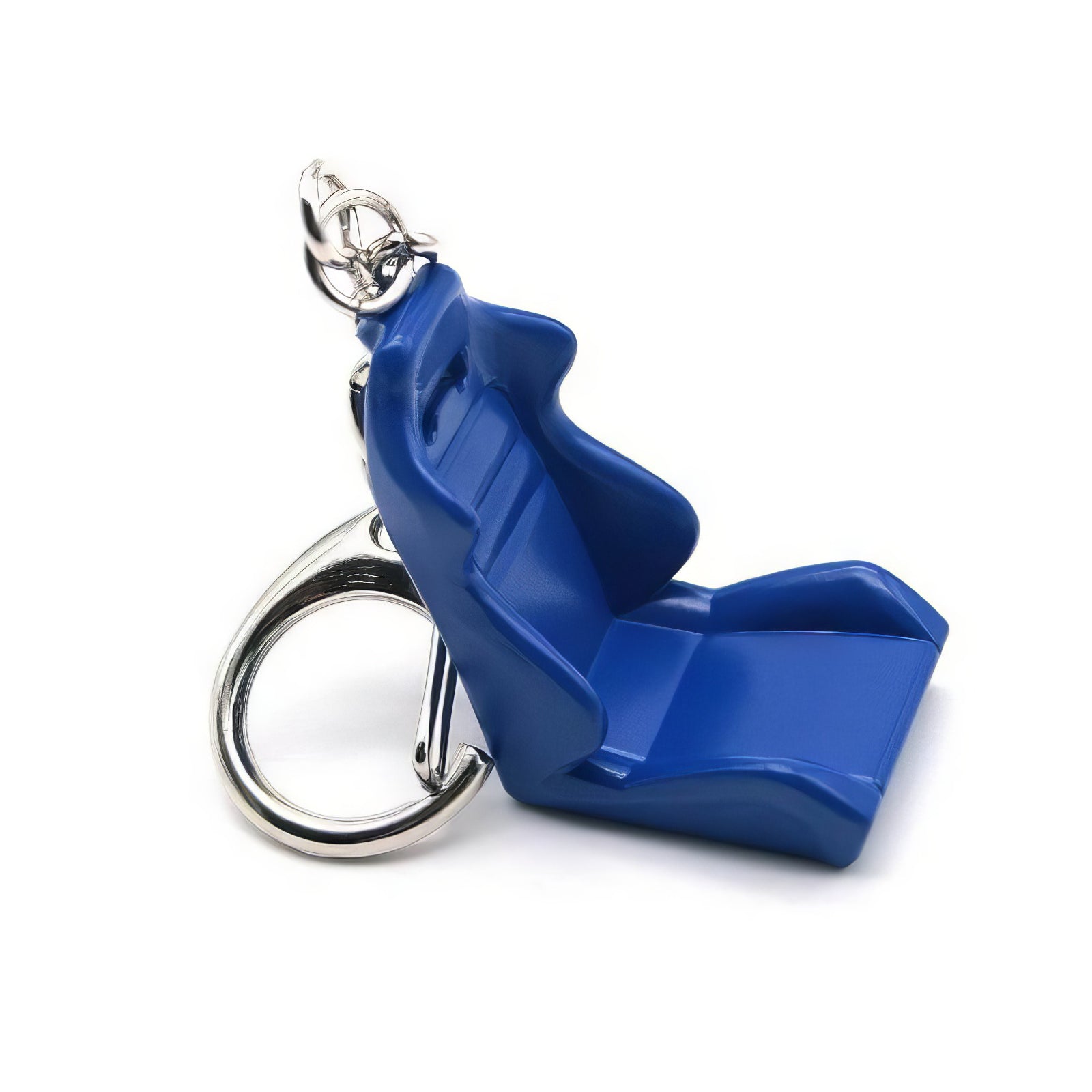 Racing seat car keychains in blue.