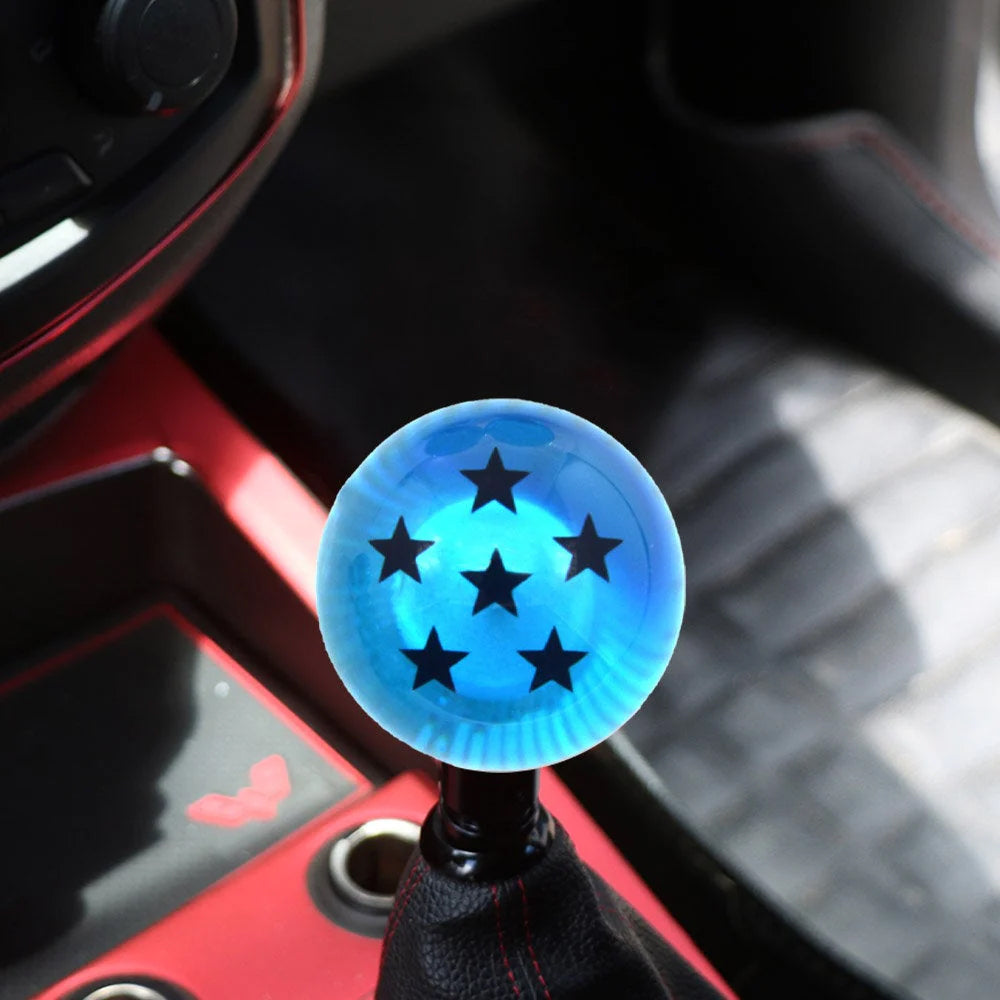 Rare blue dragon ball z gear shift knob 6 stars installed in car