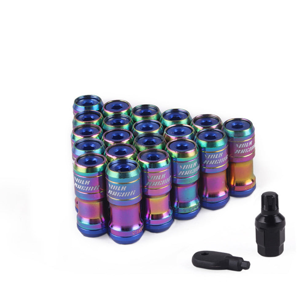 RAYS Volk Racing Formula Lug Nuts in neochrome.