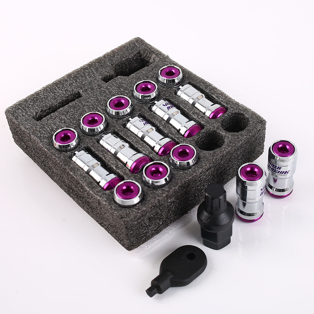 RAYS Volk Racing Formula Lug Nuts in purple.