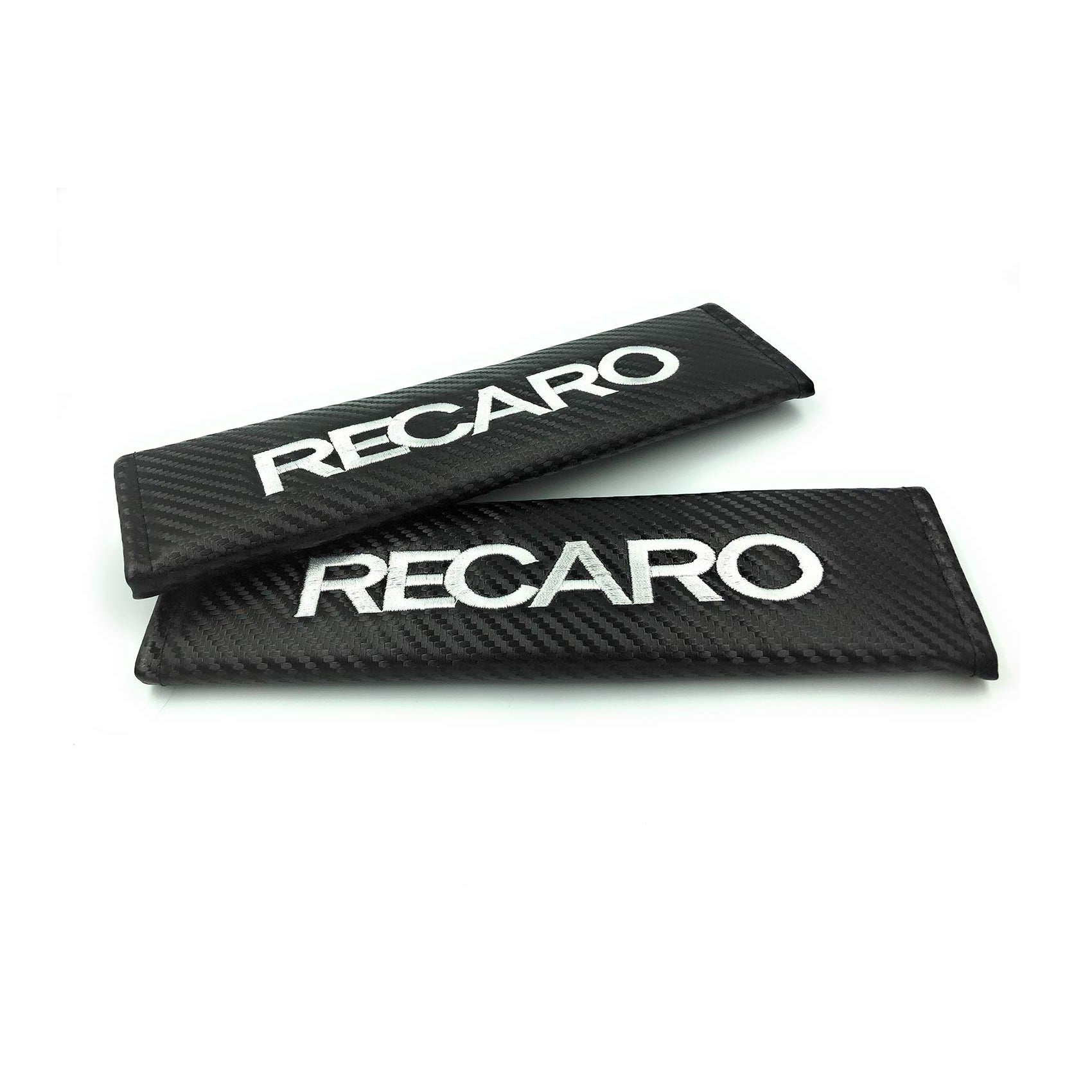 Recaro carbon style seat belt shoulder pads. 