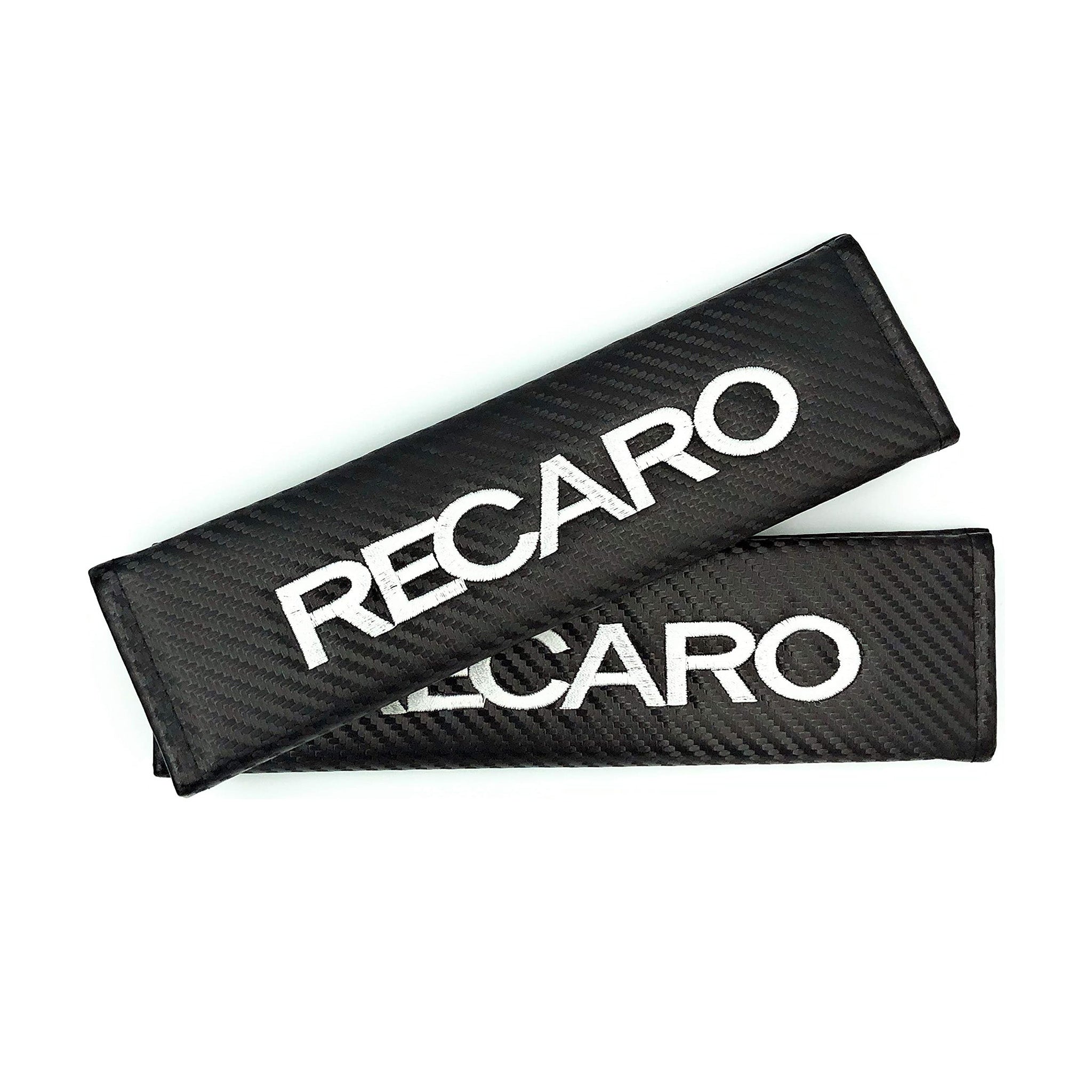 Recaro carbon style seat belt shoulder pads. 