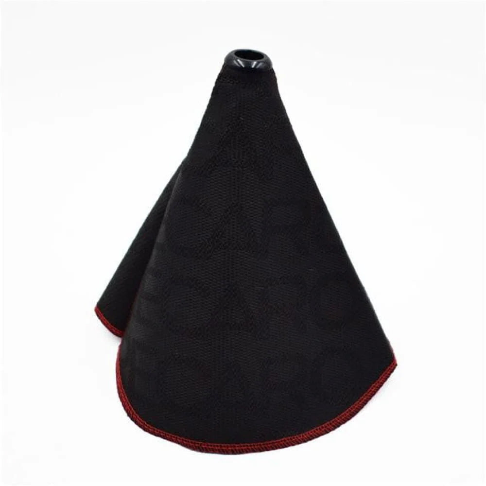 Recaro racing JDM gear shift boot cover in black.