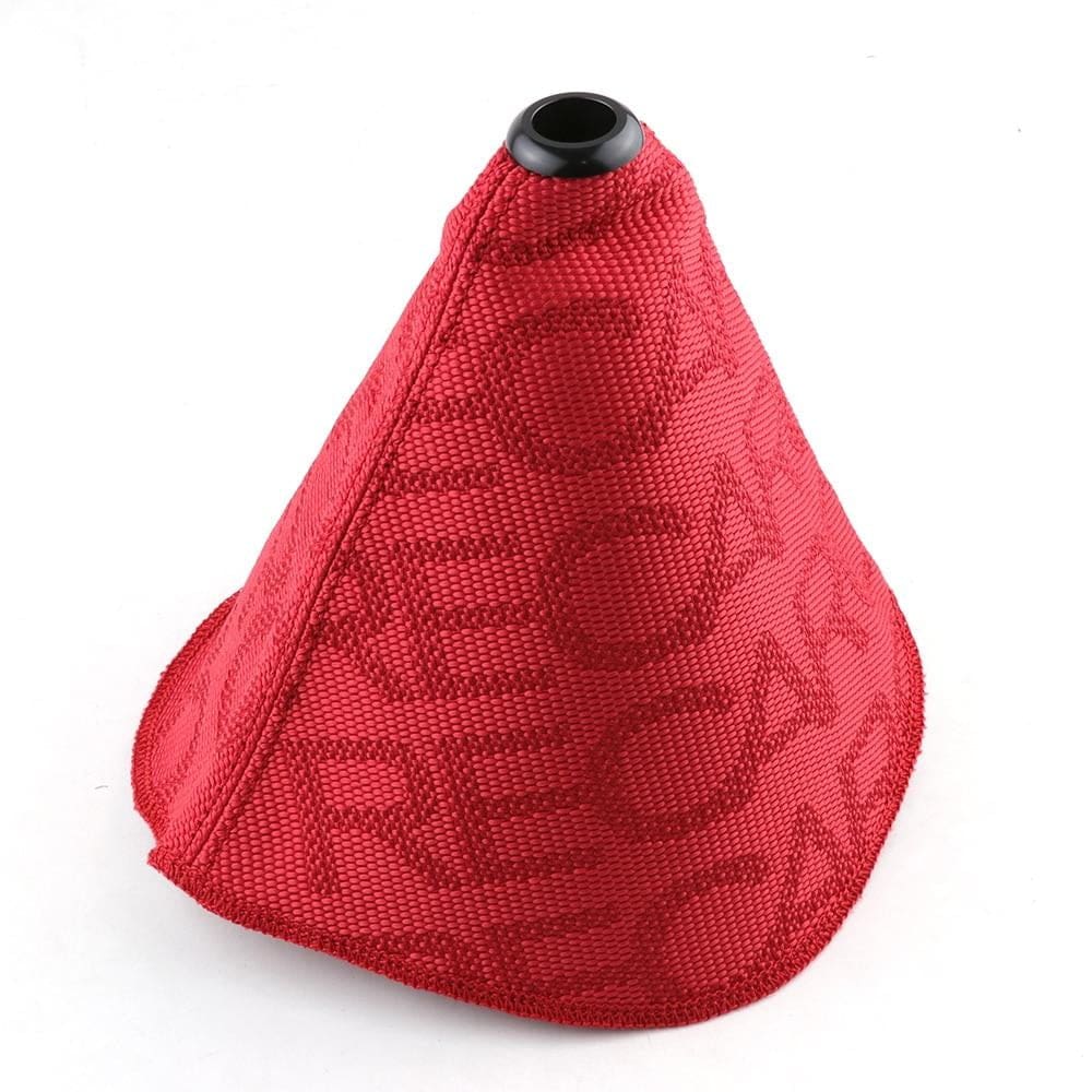 Recaro racing JDM gear shift boot cover in red.