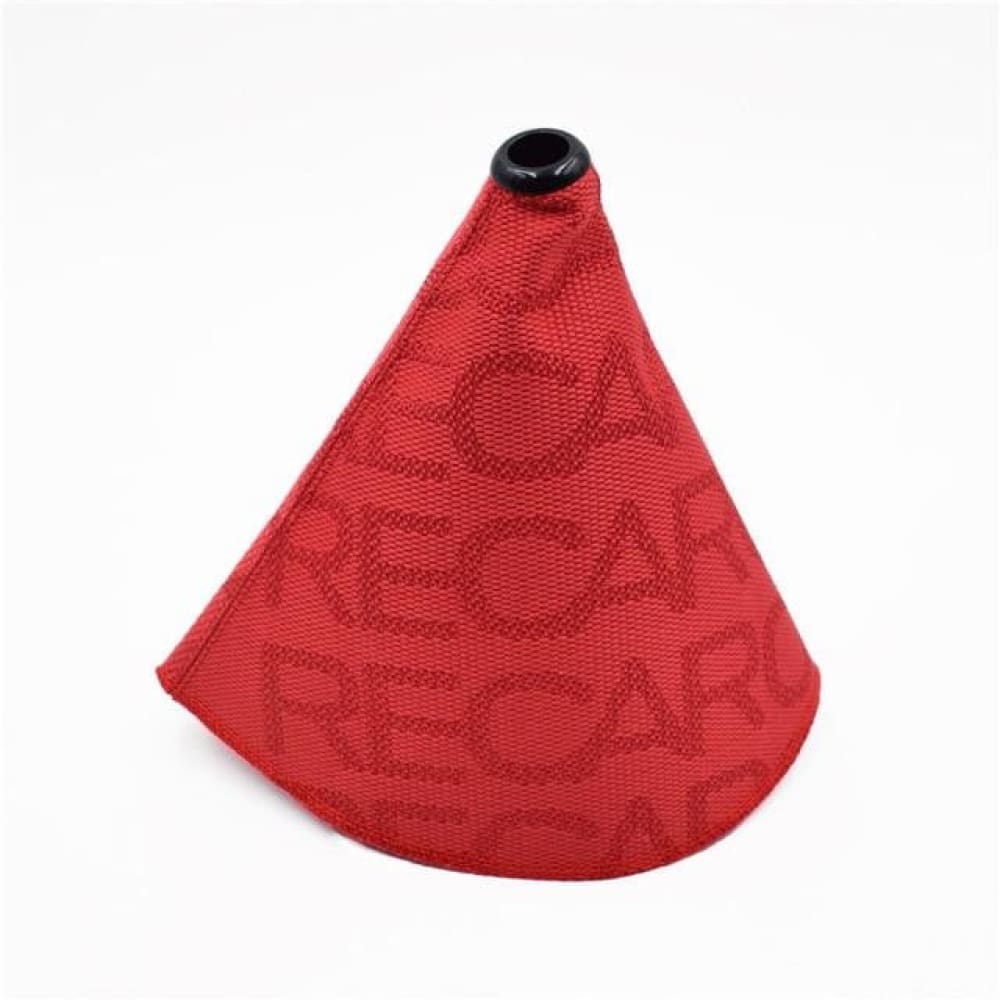 Recaro racing JDM gear shift boot cover in red.