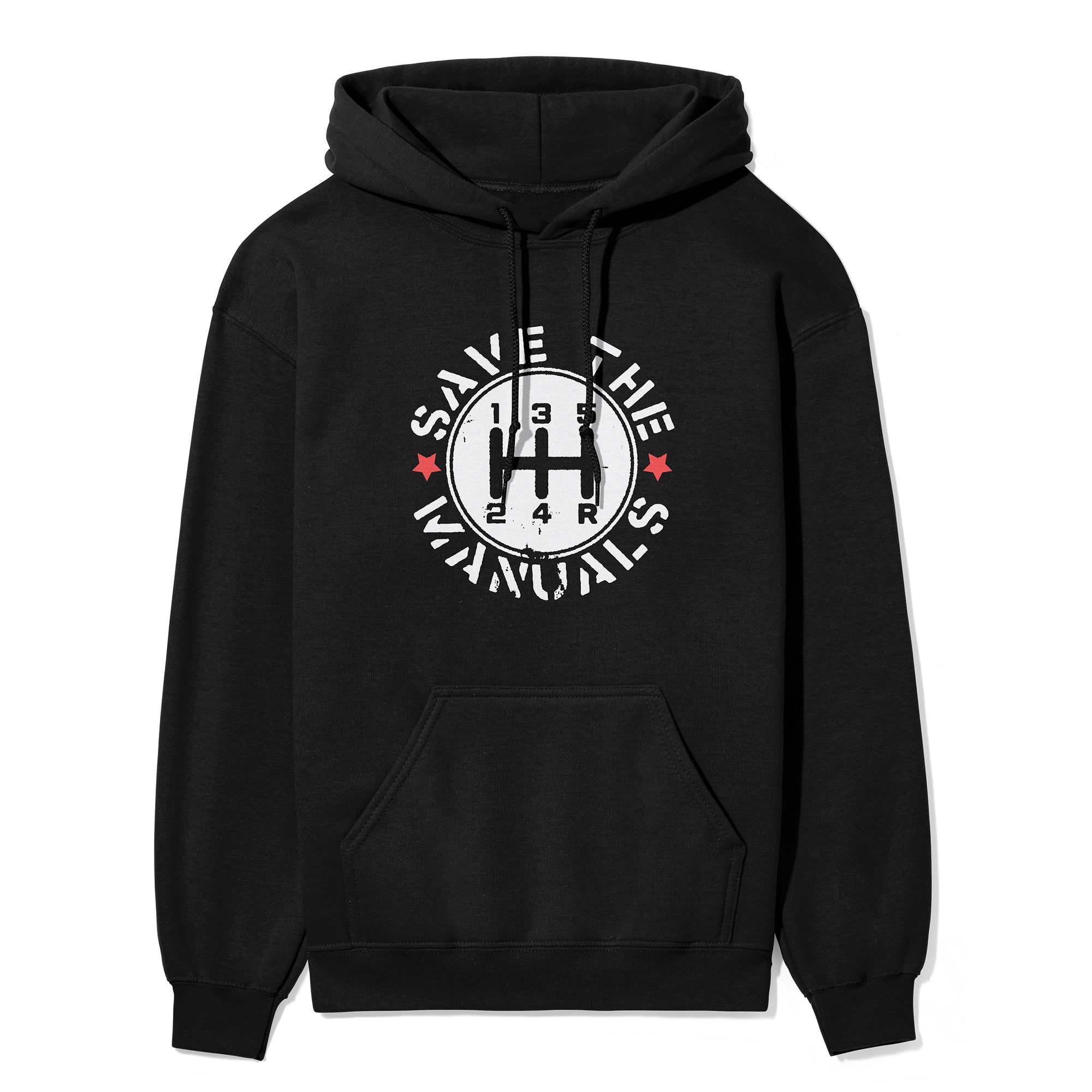 Save The Manuals car hoodie in black.