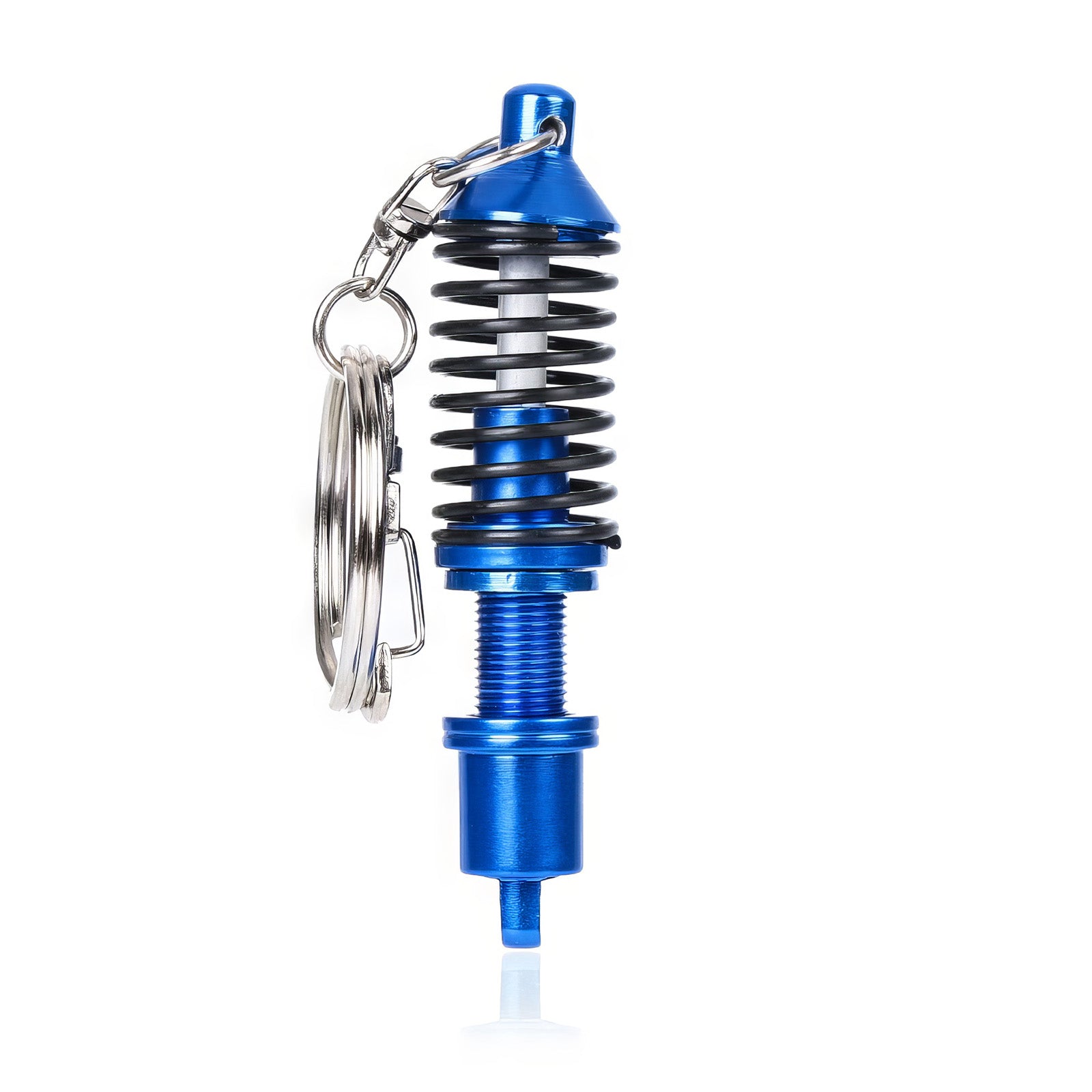 Shock Absorber Coilover Keychain in blue.