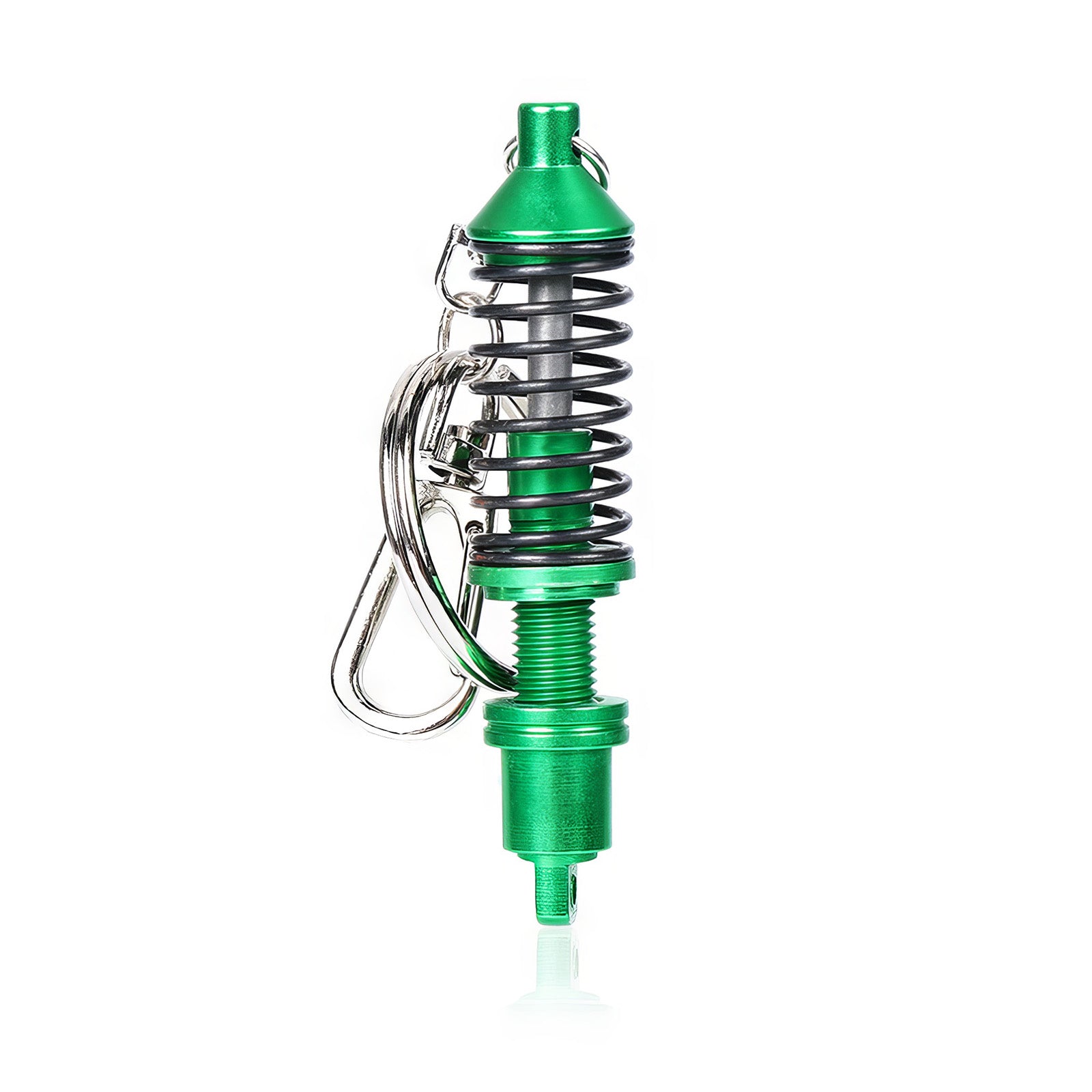 Shock Absorber Coilover Keychain in green.