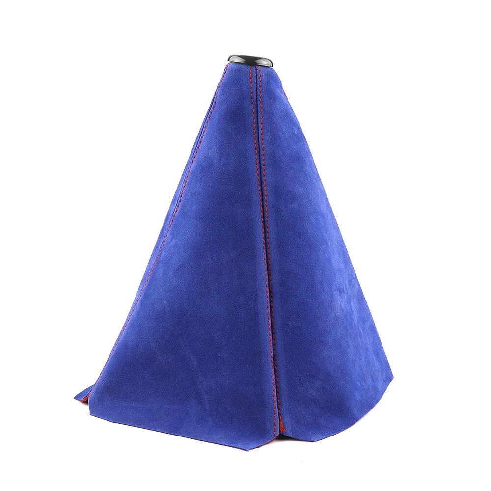 Suede Leather Gear Shift Boot Cover in blue.