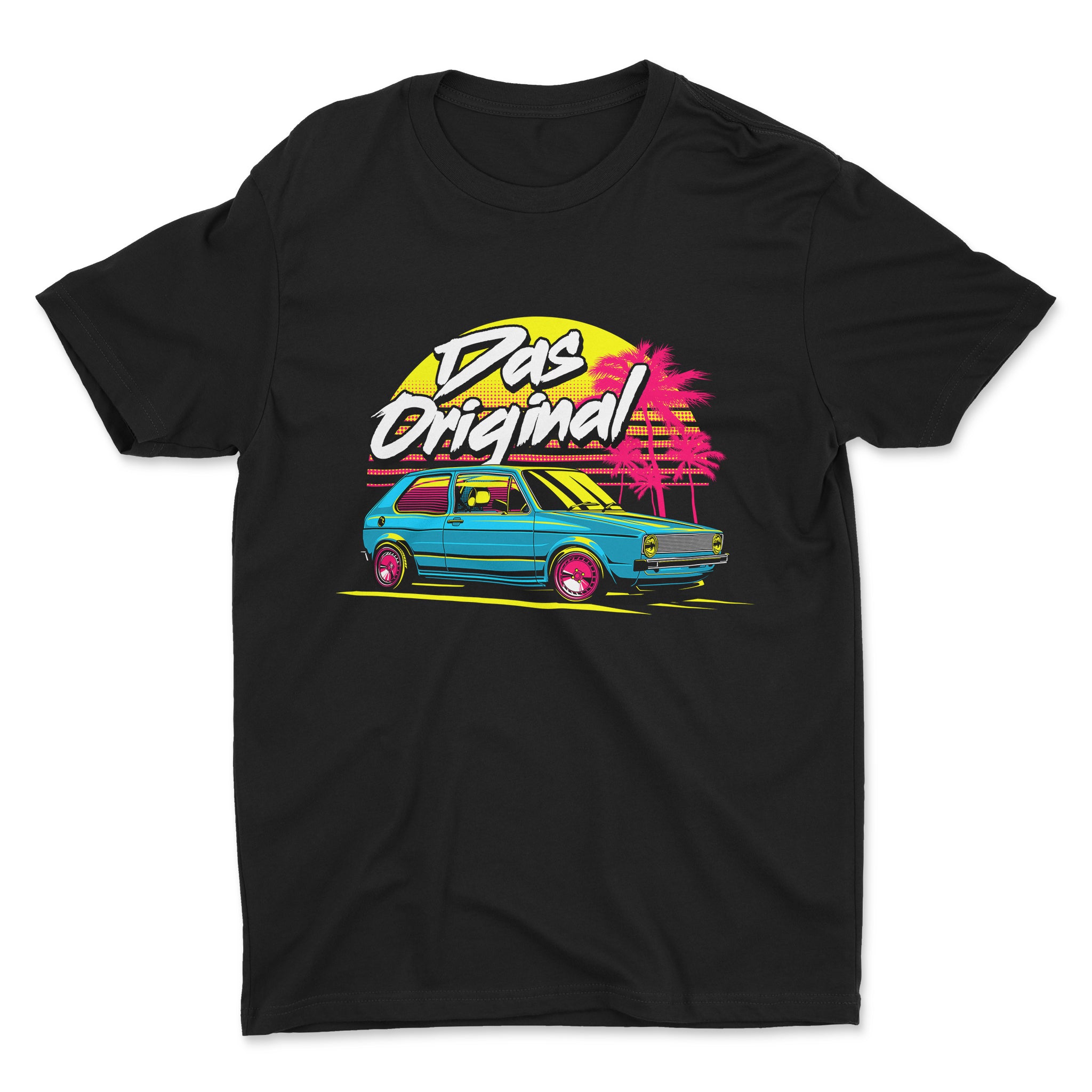 Volkswagen Golf MK1 Das Original Car T-Shirt in black.