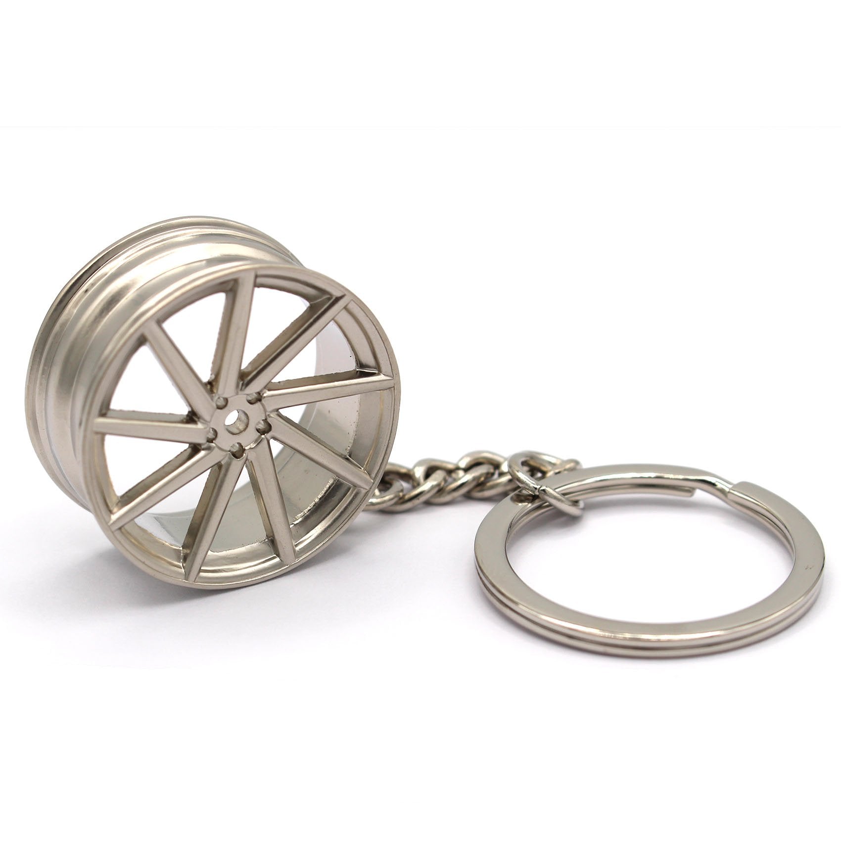 Vossen CVT Car Keychain in silver.