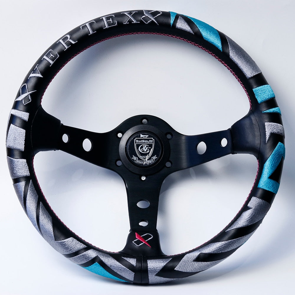 Vertex Deep Dish Leather Steering Wheel 13 inch.