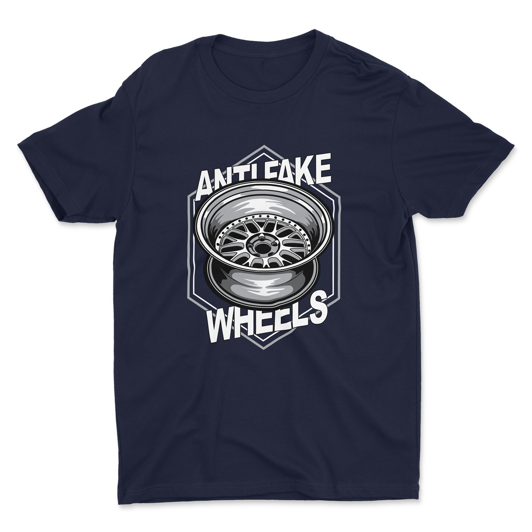 Anti Fake Wheels - VSXX - Car T-Shirt - Navy