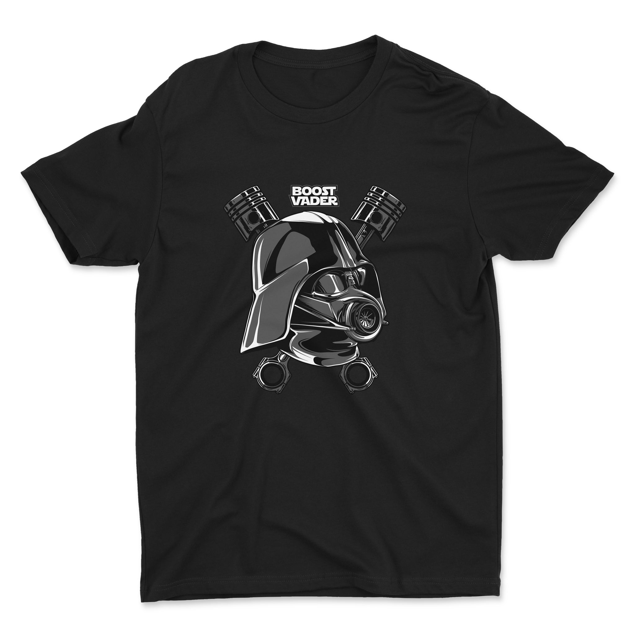 Boost Vader - Darth Vader and Turbo - Car T-Shirt Black.