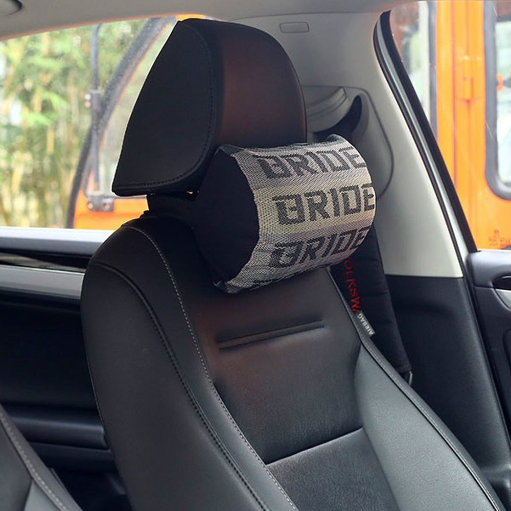Bride Racing Car Pillow headrest. JDM Plush cushion made of authentic racing material.