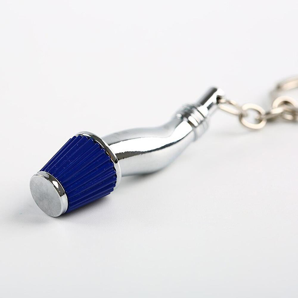 Cold Air Intake Keychain in blue.