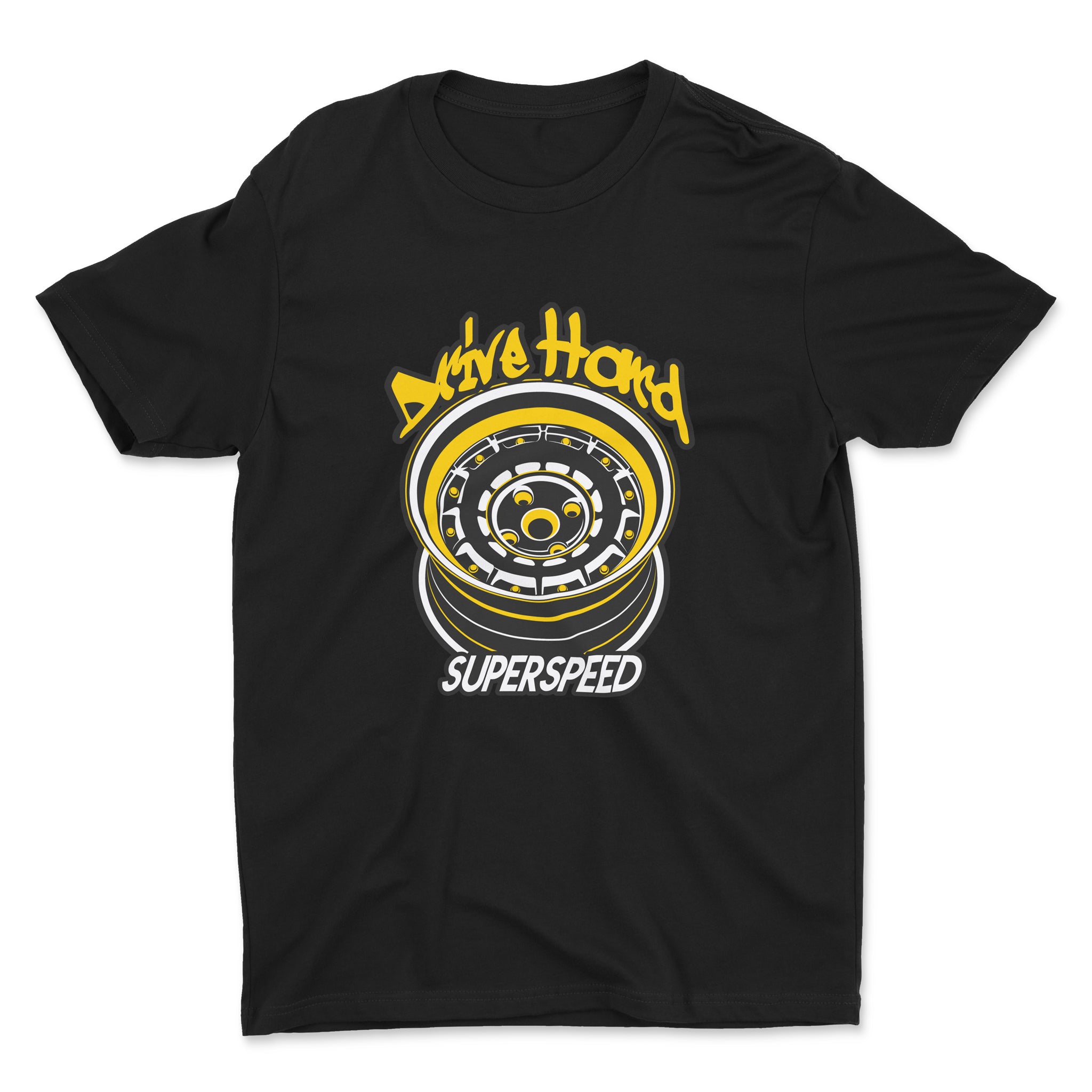 Drive Hard Super Speed - Car T-Shirt - Black.