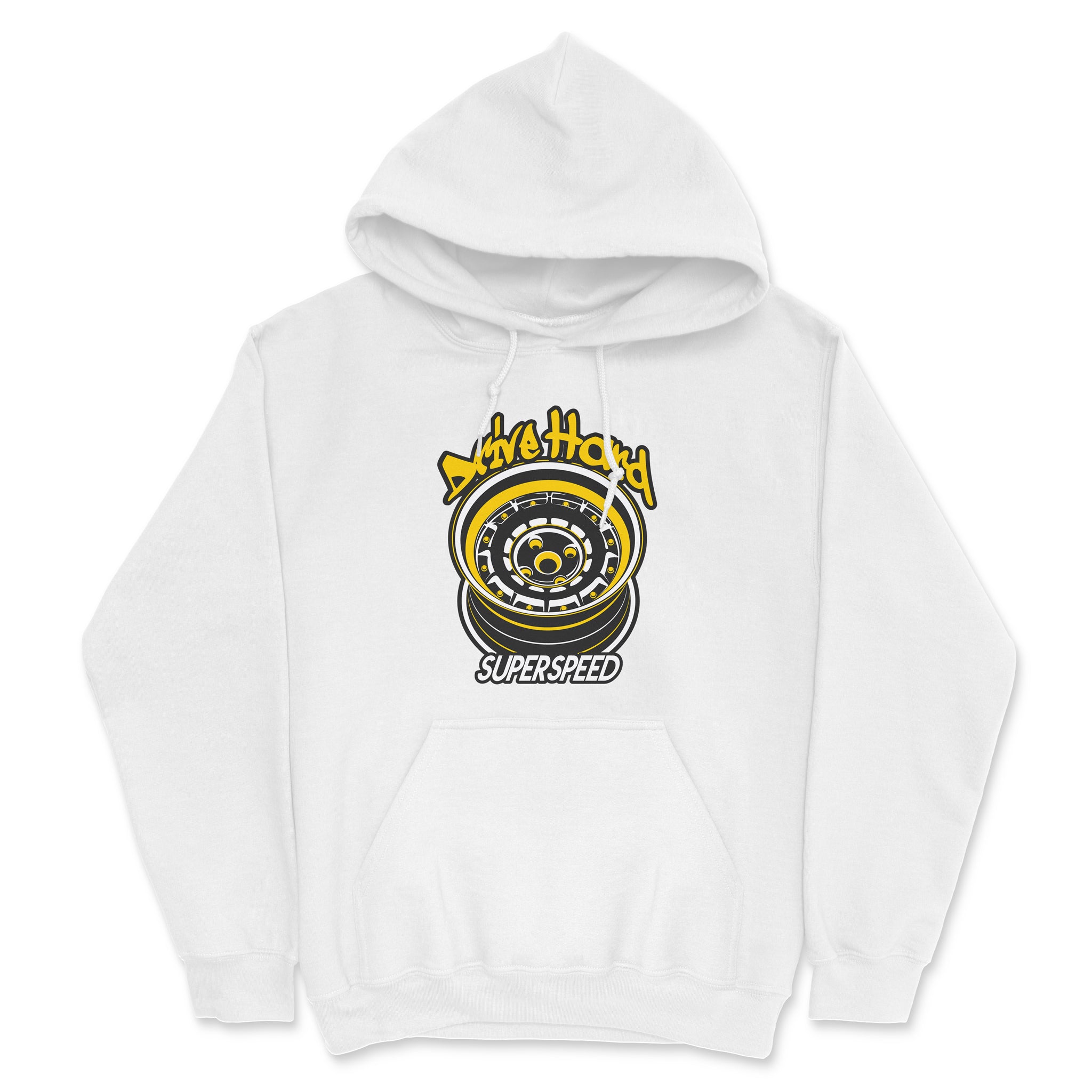 Drive Hard Super Speed - Car Hoodie - White.