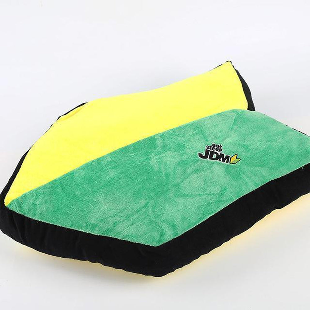 Eat Sleep JDM Wakaba Leaf Car Pillow. JDM Plush Cushion.