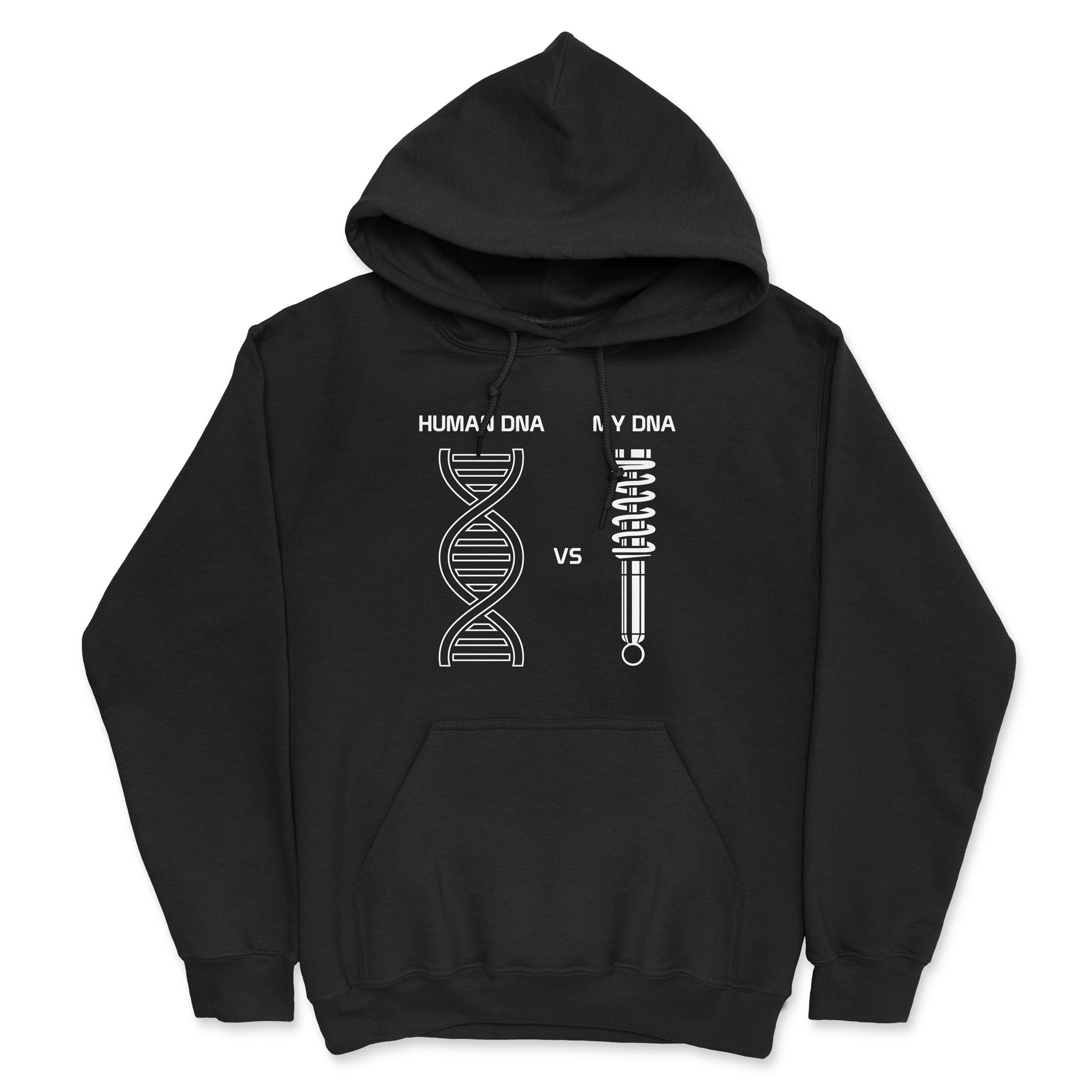 Human DNA vs My DNA - Car Hoodie - Black.