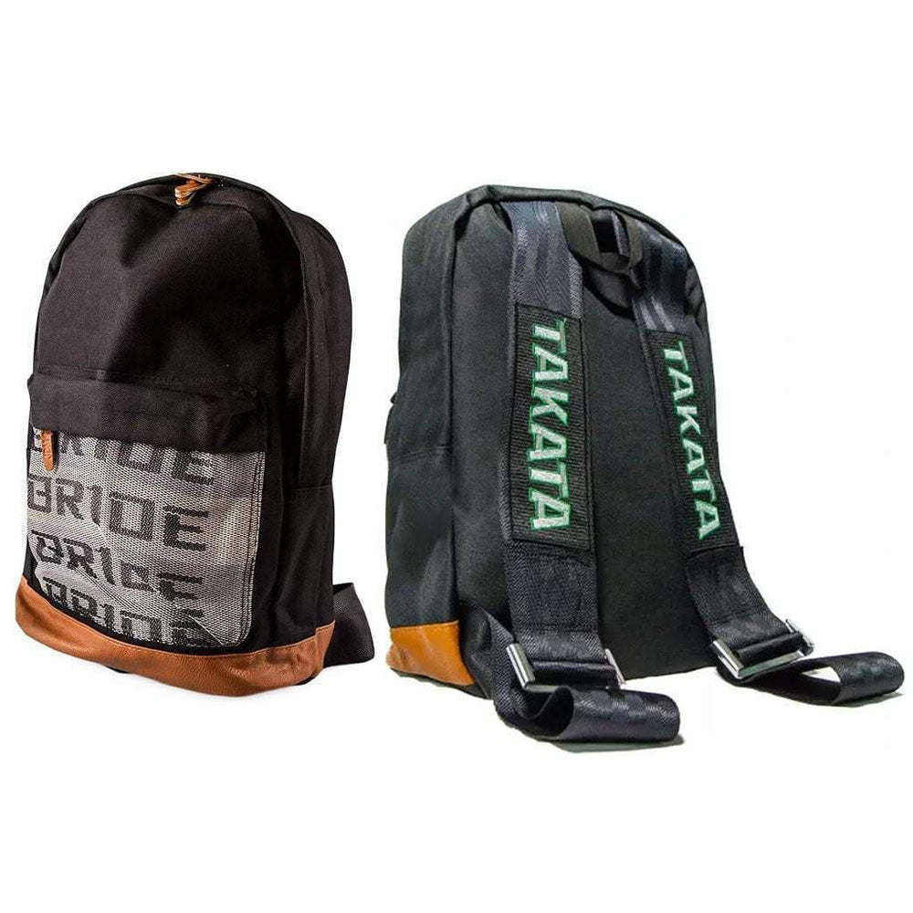 Black backpack on sale with brown straps