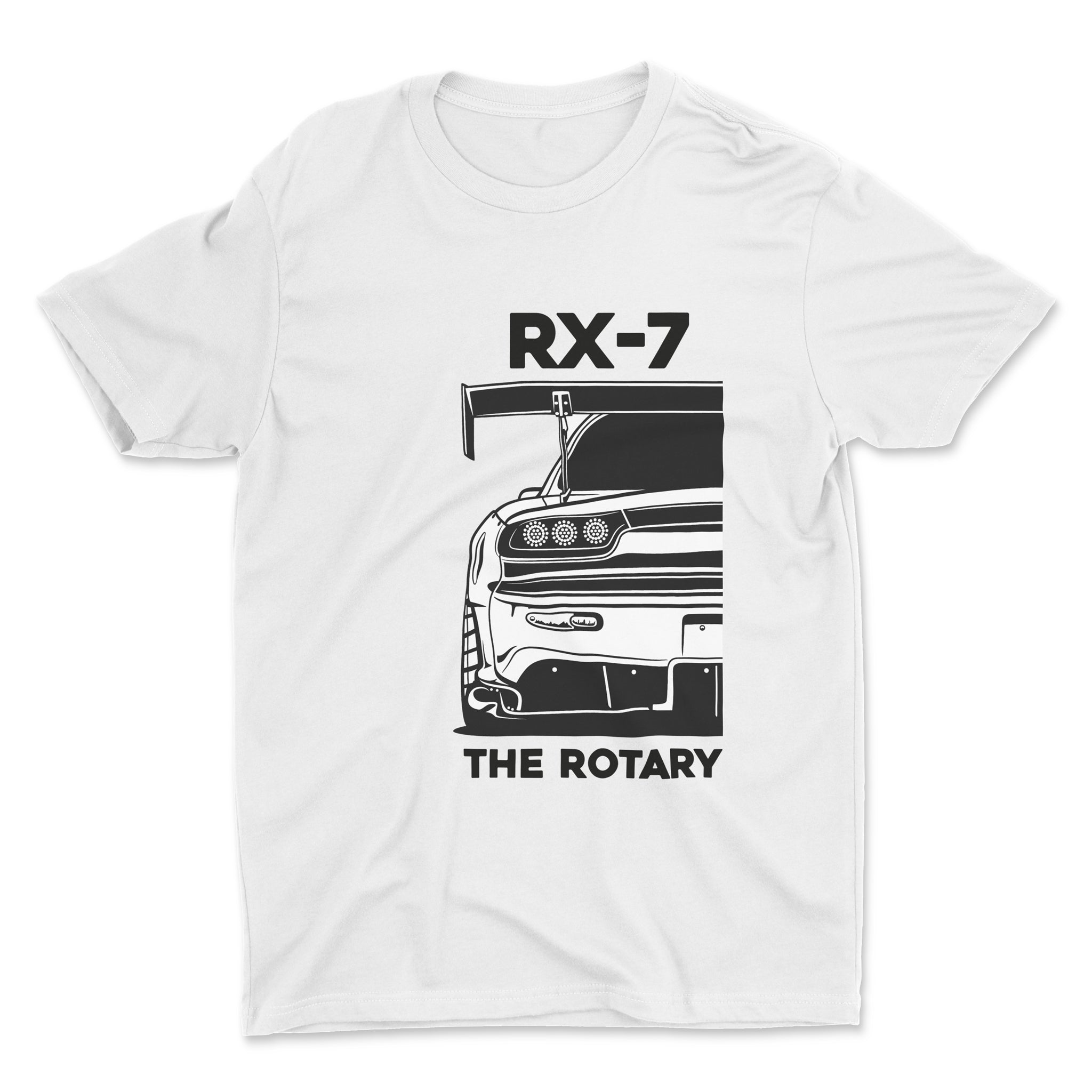Mazda RX-7 The Rotary - Car T-Shirt - White.