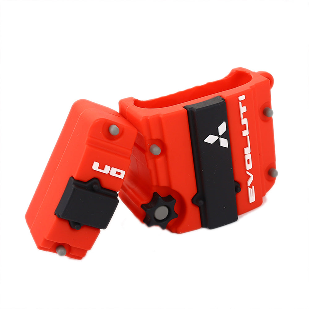 Mitsubishi EVO 4G63 Engine JDM AirPods Case in Red - Open