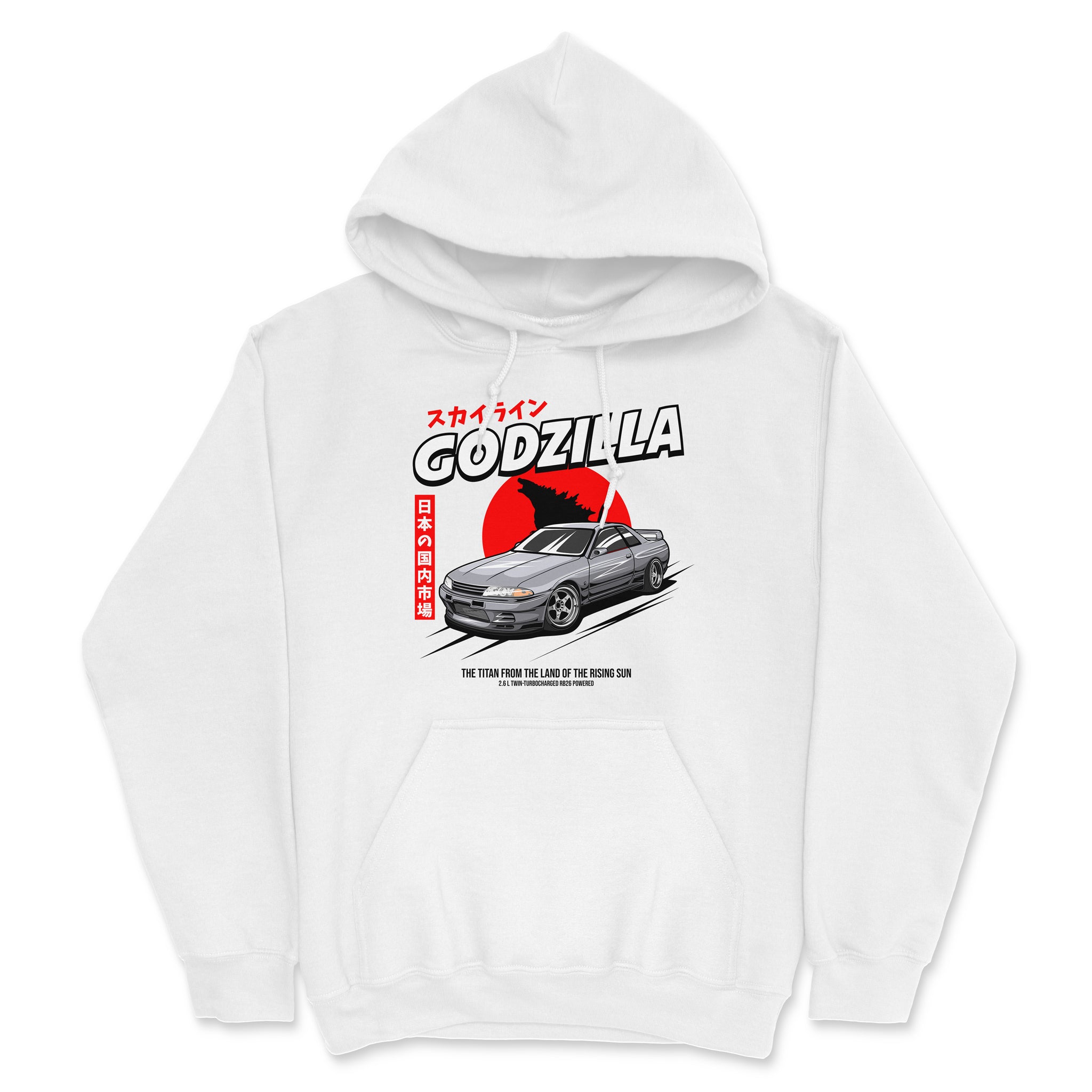 Nissan Skyline GTR R32 Godzilla Car Hoodie - White