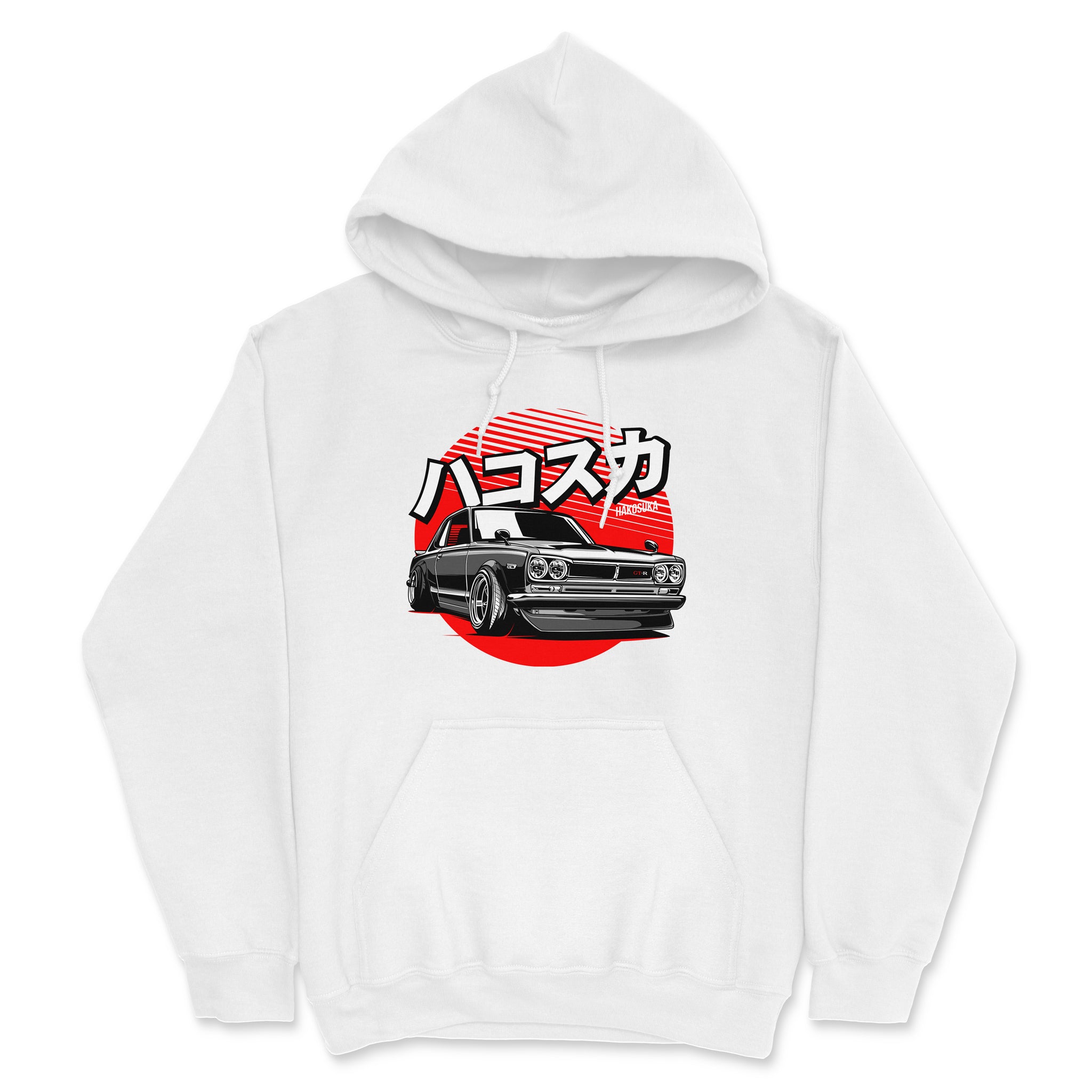 Nissan Skyline GTR Hakosuka Car Hoodie in White.