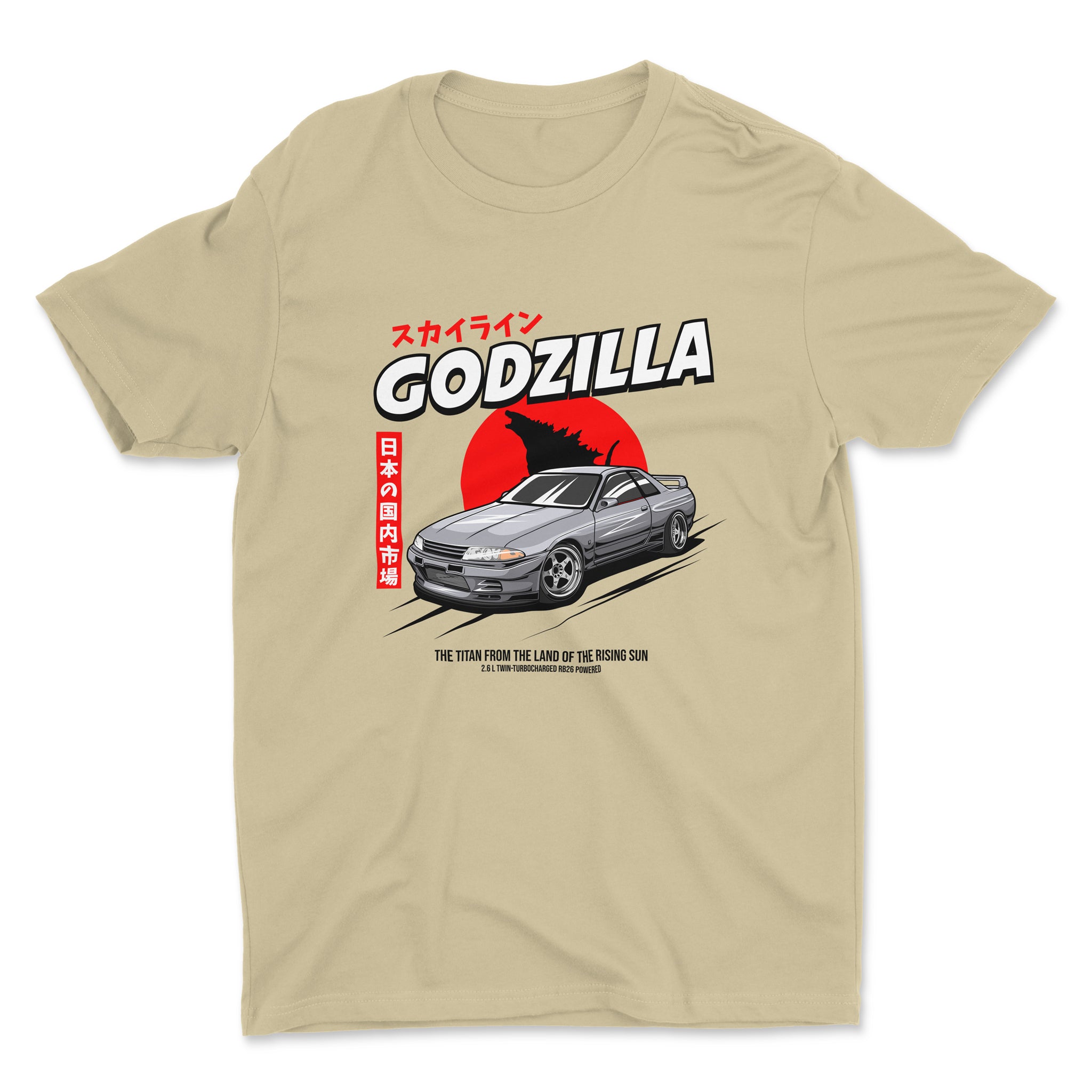 Nissan Skyline GTR R32 Godzilla Car T-Shirt - Natural.