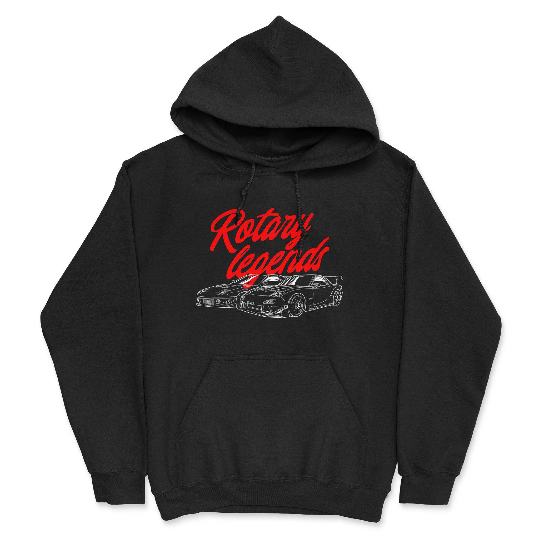 Mazda Rotary Legends - Car Hoodie - Black.