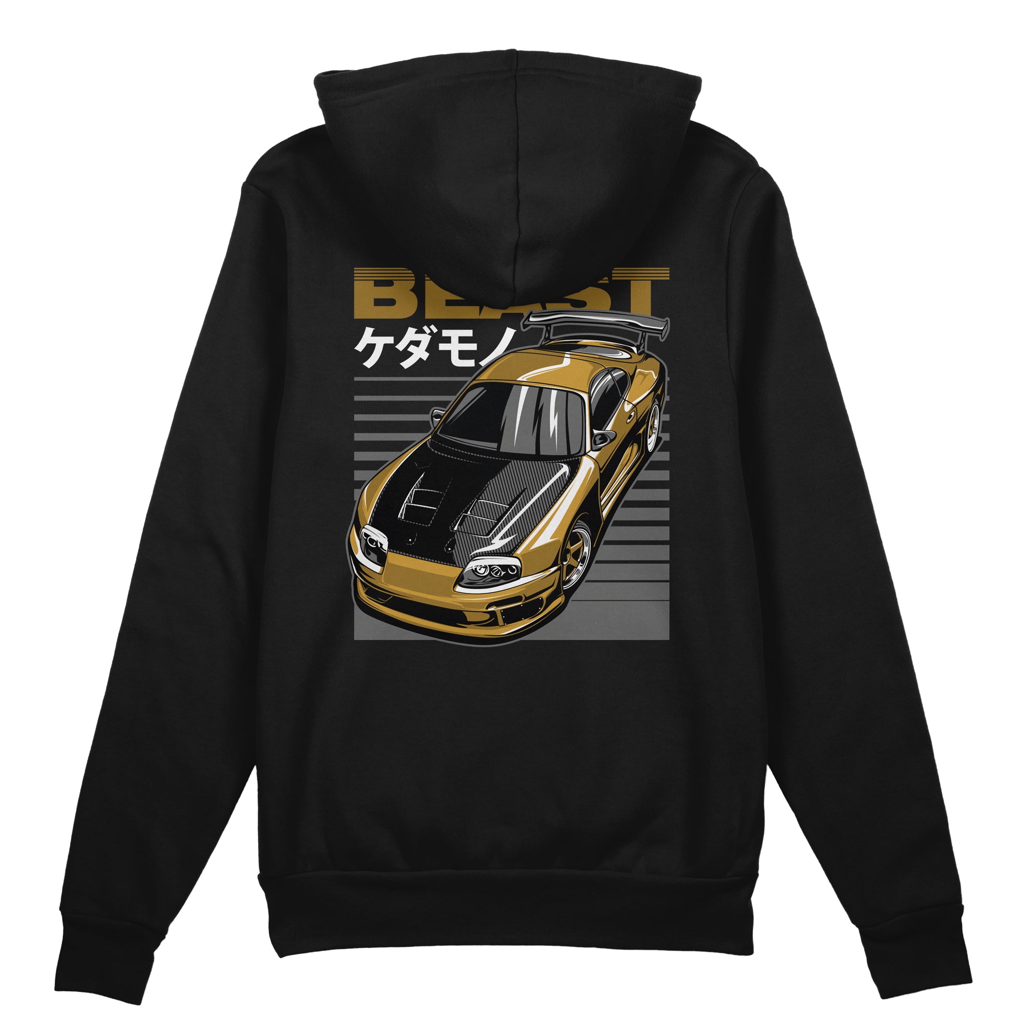 Toyota Supra MKIV Beast Car Hoodie in Black.